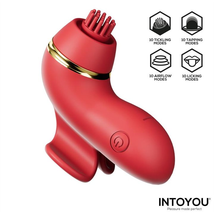 Beeny Stimulator with 4 Caps, Suction, Tapping, Tickling and Licking - U-079 - Teknashop Ltd