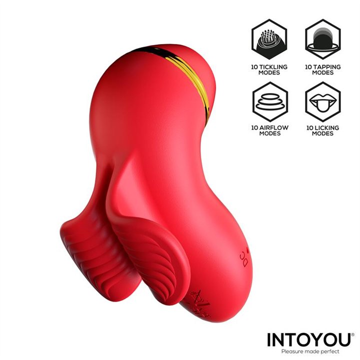 Beeny Stimulator with 4 Caps, Suction, Tapping, Tickling and Licking - U-079 - Teknashop Ltd