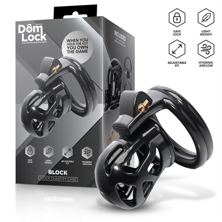 Block Chastity Cage with Internal Lock - DL-090 - Teknashop Ltd