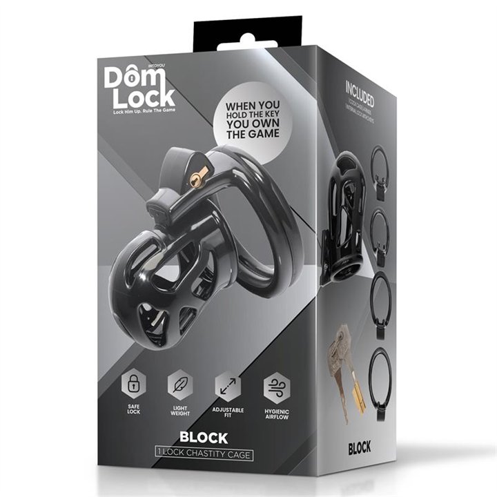Block Chastity Cage with Internal Lock - DL-090 - Teknashop Ltd