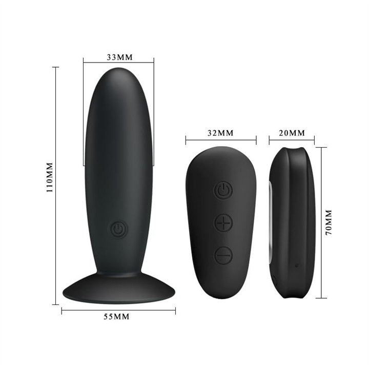 Vibrating Butt Plug with Remote control USB - BI-040045W-MR - Teknashop Ltd