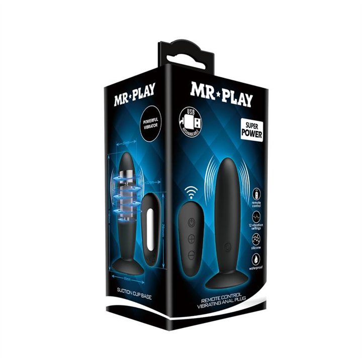 Vibrating Butt Plug with Remote control USB - BI-040045W-MR - Teknashop Ltd