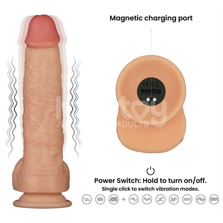 Strap On with Vibrating Dildo 9.5 - LO-LV715403A - Teknashop Ltd