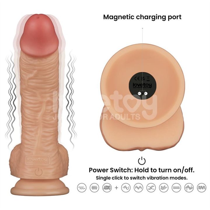 Strap On with Vibrating Dildo 8.5 - LO-LV715402A - Teknashop Ltd