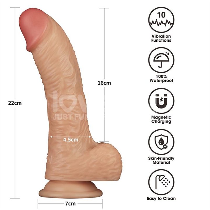 Strap On with Vibrating Dildo 8.5 - LO-LV715402A - Teknashop Ltd