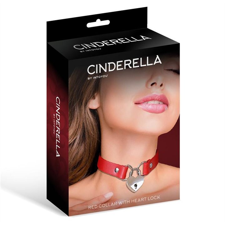 Collar with Heart Lock Vegan Leather One Size - CR-913 - Teknashop Ltd
