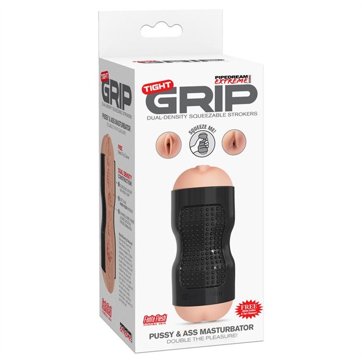 Pipedream Extreme Toyz Tight Grip Pussy & Ass Masturbator Black - RD-283-23 - Teknashop Ltd