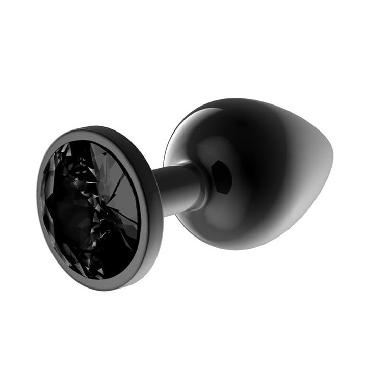 Blackgem Metalic Butt Plug with Black Jewel Size S - AD-346 - Teknashop Ltd
