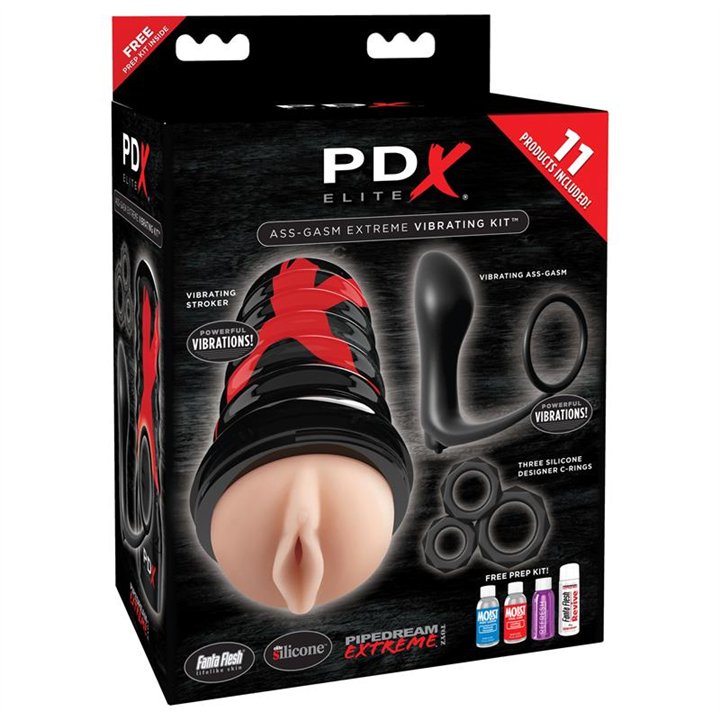 PDX Elite Ass-Gasm Extreme Vibrating Kit - RD-519 - Teknashop Ltd