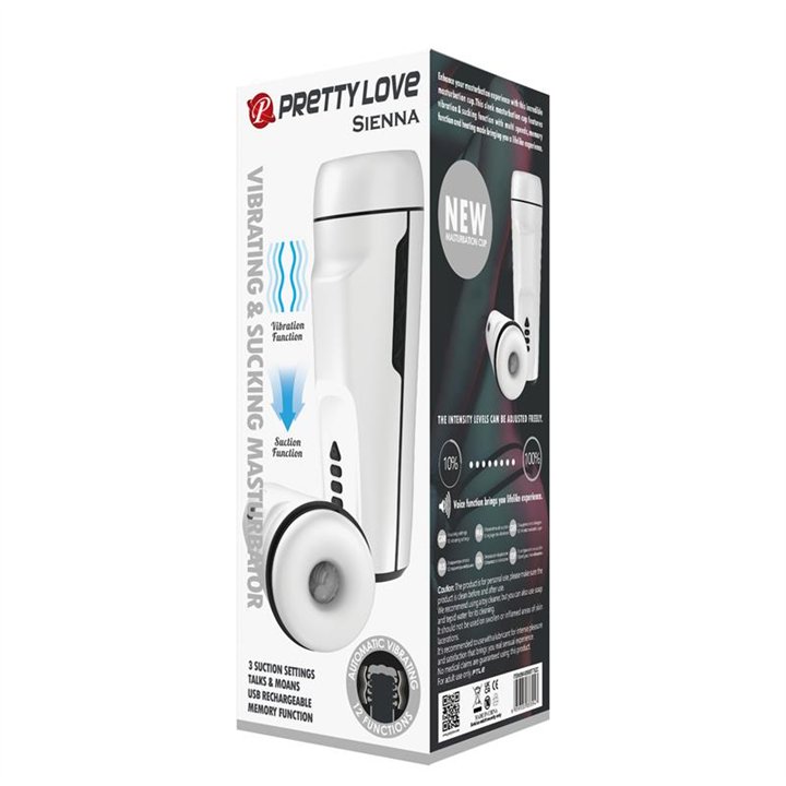 Sienna Male Masturbator with Vibration, Sex Talk and Suction - BM-00900T75ZC - Teknashop Ltd