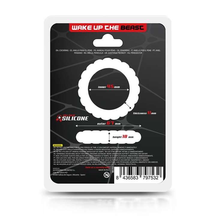 Solid Silicone Cock Ring 4.5 cm - BR-753 - Teknashop Ltd