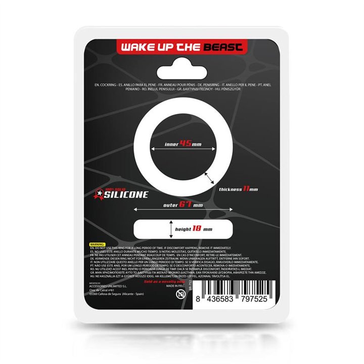Solid Silicone Cock Ring 4.5 cm - BR-752 - Teknashop Ltd