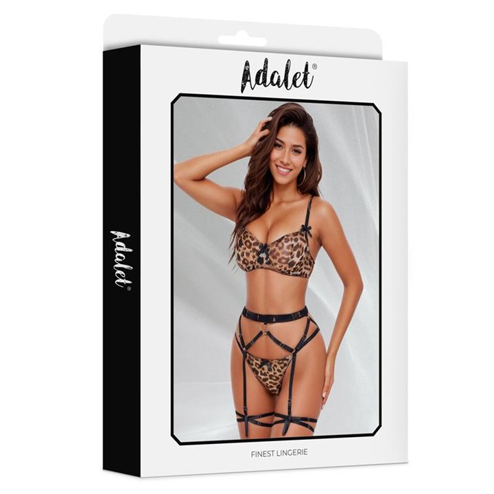 Helena Bra, Garter Belt, Panties and Leg Ring Set - A-614 - Teknashop Ltd