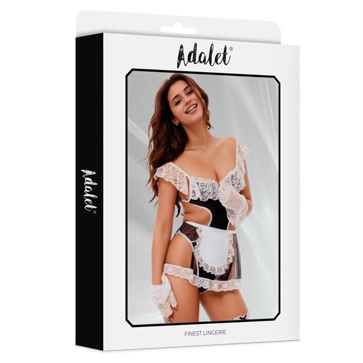 Rylee Bodysuit, Apron, Gloves and Leg Ring Costume - A-642 - Teknashop Ltd