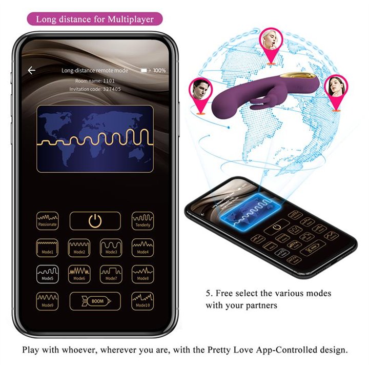 Liam G-Spot Vibrator Silicone with App Purple - BI-014420HP - Teknashop Ltd