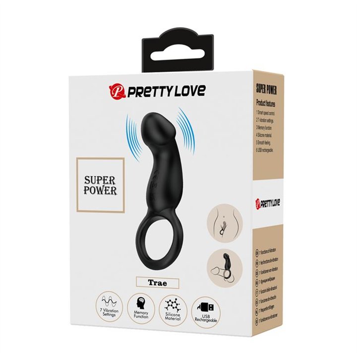 Trae Vibrating Cock Ring USB  Black - BI-210325 - Teknashop Ltd