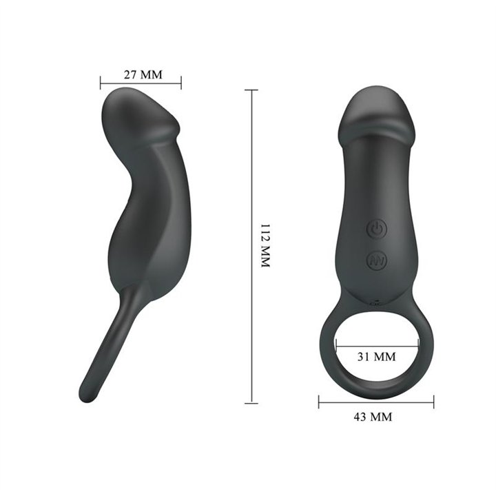 Trae Vibrating Cock Ring USB  Black - BI-210325 - Teknashop Ltd