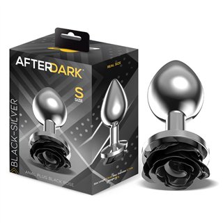 Metal Anal Plug with Black Rose Base Size S - AD-560 - Teknashop Ltd