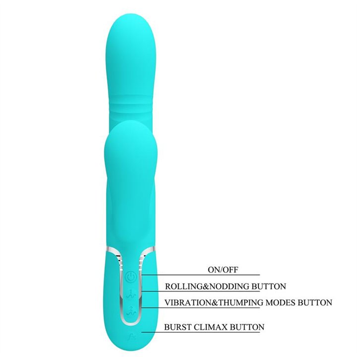 Mariana Vibrator 4 in 1 Silicone Turquoise - BW-500034-1 - Teknashop Ltd