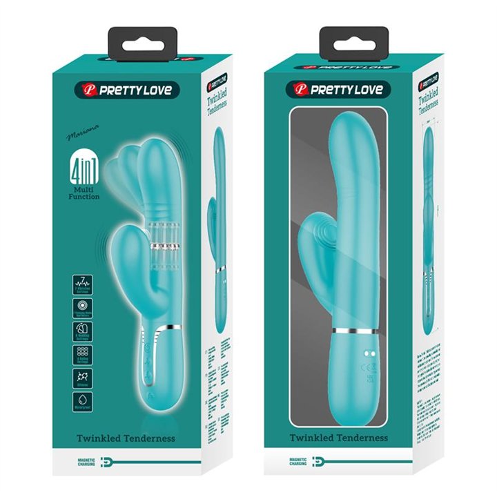 Mariana Vibrator 4 in 1 Silicone Turquoise - BW-500034-1 - Teknashop Ltd