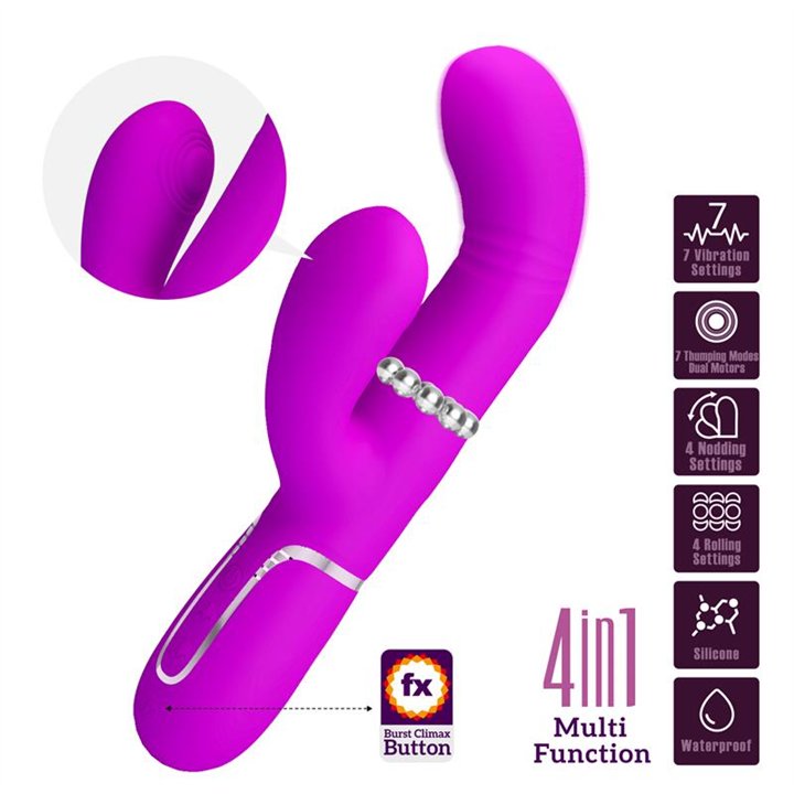 Mariana Vibrator 4 in 1 Silicone Fuchsia - BW-500034 - Teknashop Ltd