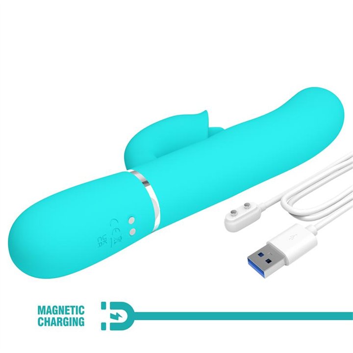 Gigi Vibrator Licking and Thumping Turquoise - BW-500035-1 - Teknashop Ltd