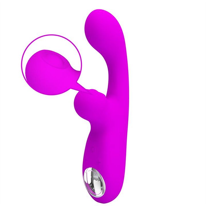 Skylar Bunny Vibrator and Thumping  Fuchsia - BW-500039LED - Teknashop Ltd
