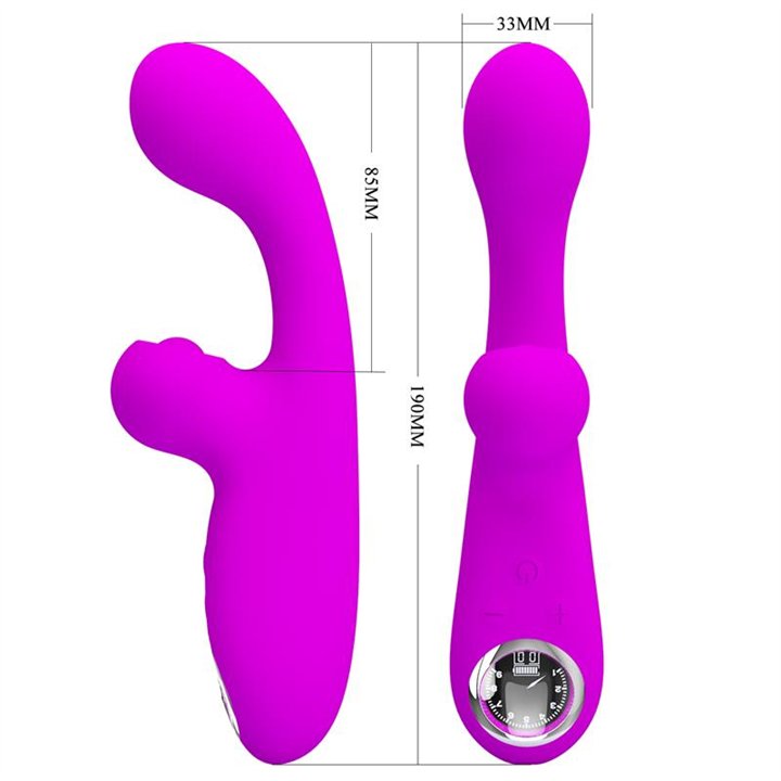 Skylar Bunny Vibrator and Thumping  Fuchsia - BW-500039LED - Teknashop Ltd