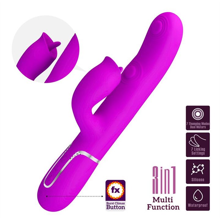 Gigi Vibrator Licking and Thumping Fuchsia - BW-500035 - Teknashop Ltd
