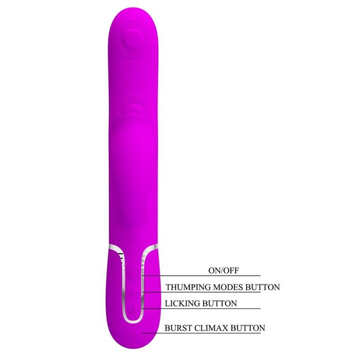 Gigi Vibrator Licking and Thumping Fuchsia - BW-500035 - Teknashop Ltd