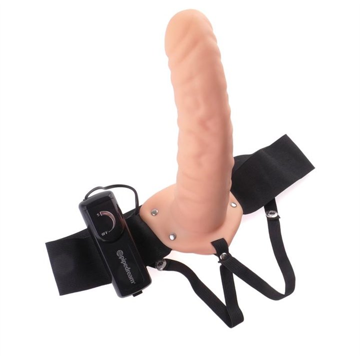 Strap-On with Vibrating Hollow Dildo Flesh - PD-3361-21 - Teknashop Ltd