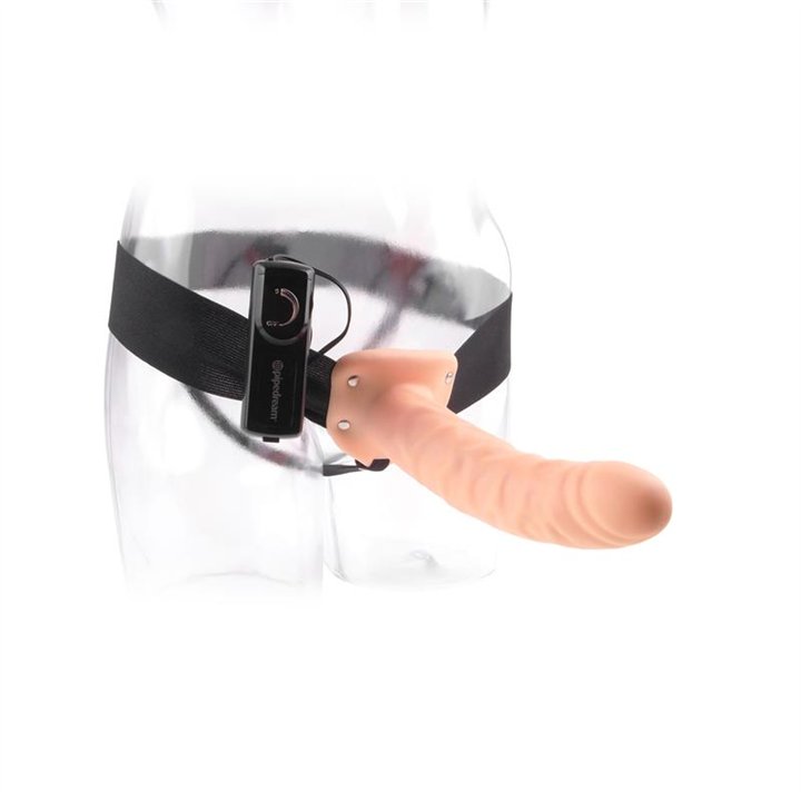 Strap-On with Vibrating Hollow Dildo Flesh - PD-3361-21 - Teknashop Ltd