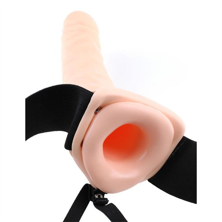 Strap-On with Vibrating Hollow Dildo Flesh - PD-3361-21 - Teknashop Ltd