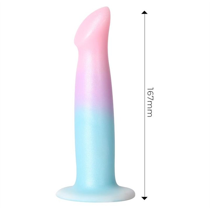 Dildo Dildo with Vibration and Suction Cup Gradient Colour 17 cm - ER00221 - Teknashop Ltd