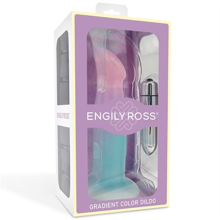 Dildo Dildo with Vibration and Suction Cup Gradient Colour 17 cm - ER00221 - Teknashop Ltd