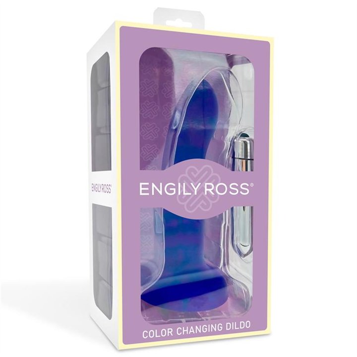 Vibrating Color-Changing Dildo Blue to Purple Size M 17 cm - ER00223 - Teknashop Ltd