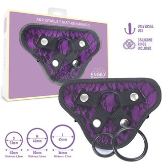 Miley Universal Adjustable Harness with 3 Silicone Rings Purple - ER00230 - Teknashop Ltd