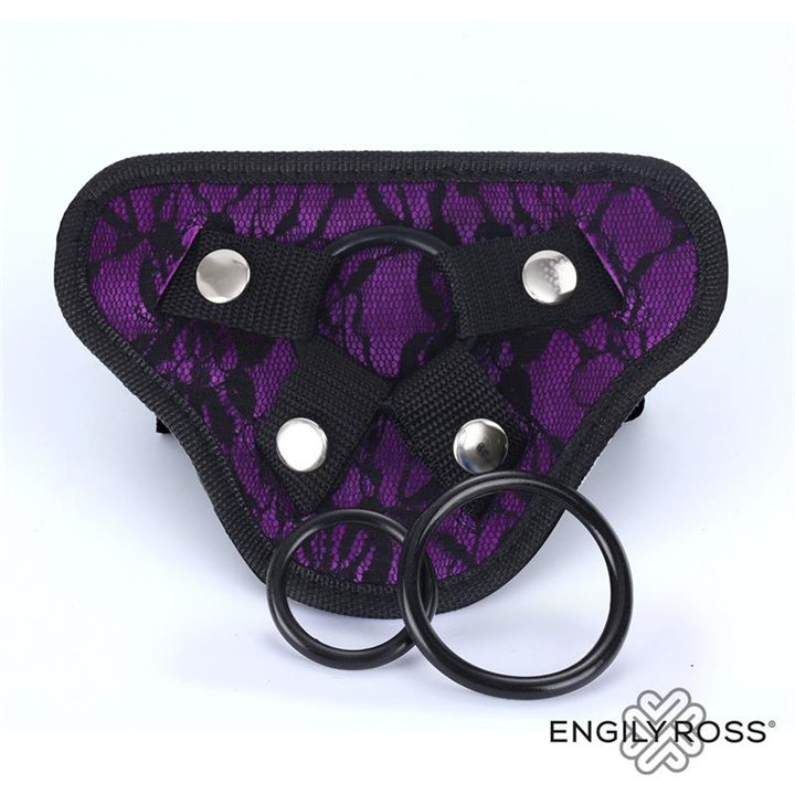 Miley Universal Adjustable Harness with 3 Silicone Rings Purple - ER00230 - Teknashop Ltd