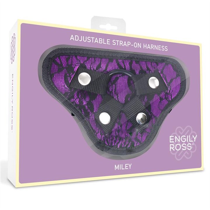 Miley Universal Adjustable Harness with 3 Silicone Rings Purple - ER00230 - Teknashop Ltd