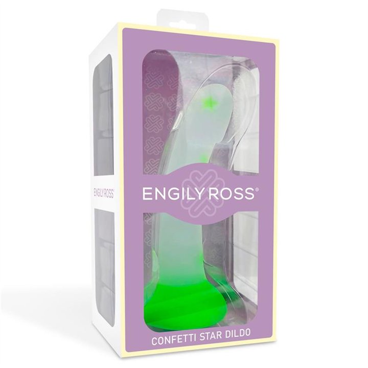 Glow-in-the-Dark Dildo Confetti Star 17 cm - ER00225 - Teknashop Ltd