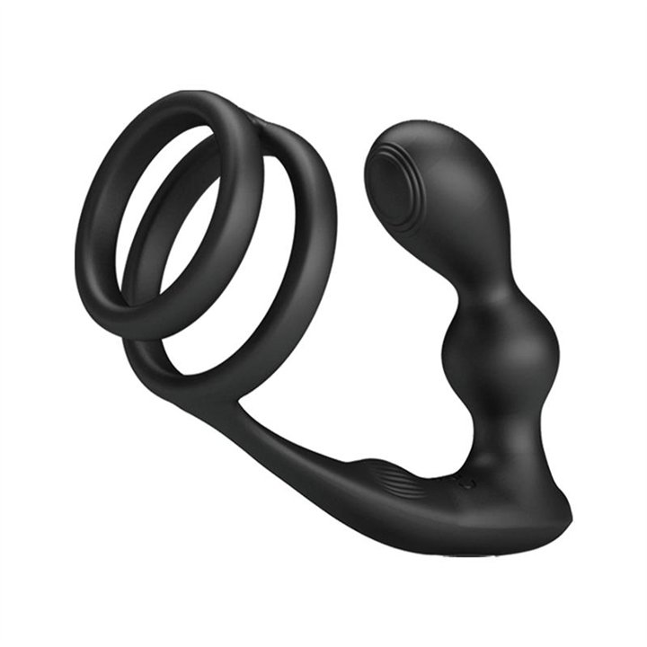 Marshall Anal Plug with Vibration and Cock and Ball Ring - BI-040132W - Teknashop Ltd