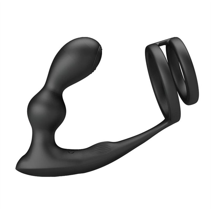 Marshall Anal Plug with Vibration and Cock and Ball Ring - BI-040132W - Teknashop Ltd