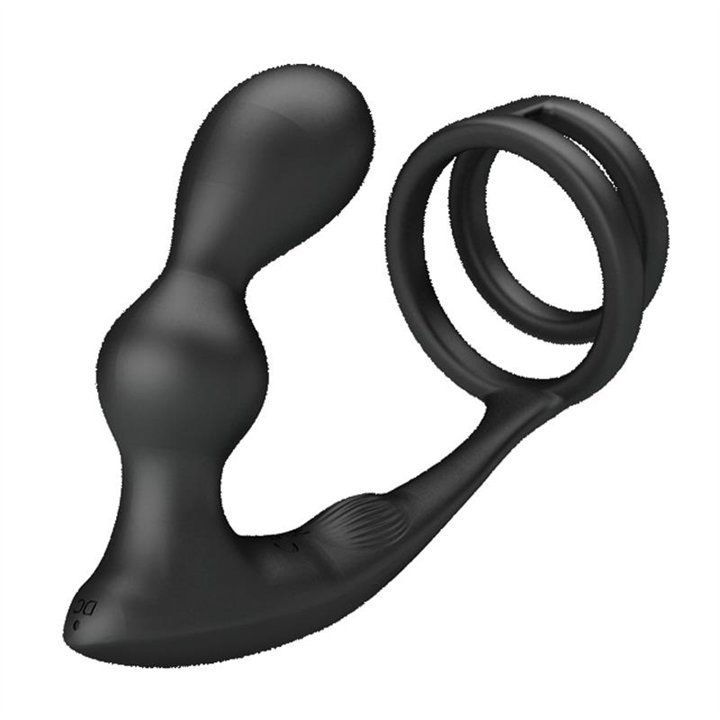 Marshall Anal Plug with Vibration and Cock and Ball Ring - BI-040132W - Teknashop Ltd