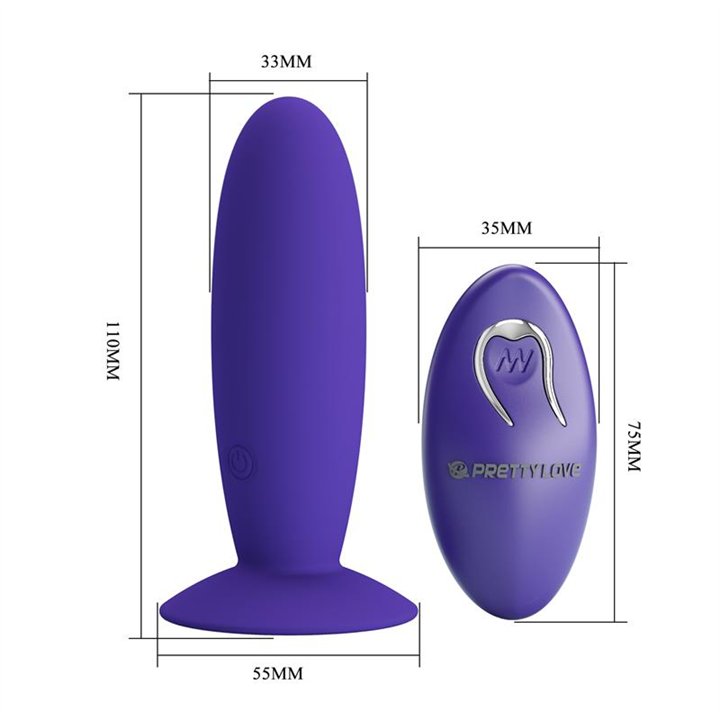 Youth Vibrating Anal Plug with Remote - BI-040045WL - Teknashop Ltd