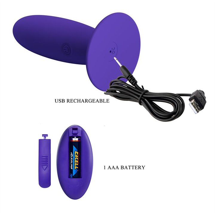Youth Vibrating Anal Plug with Remote - BI-040045WL - Teknashop Ltd