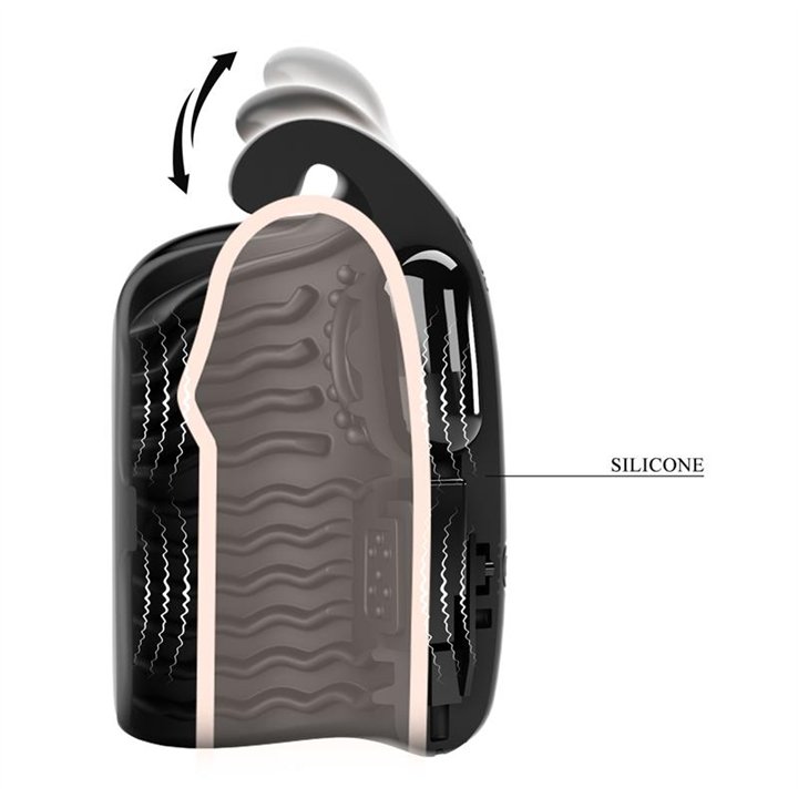 Black Glans Trainer Vibrating Male Masturbator - BM-00900T83Z - Teknashop Ltd