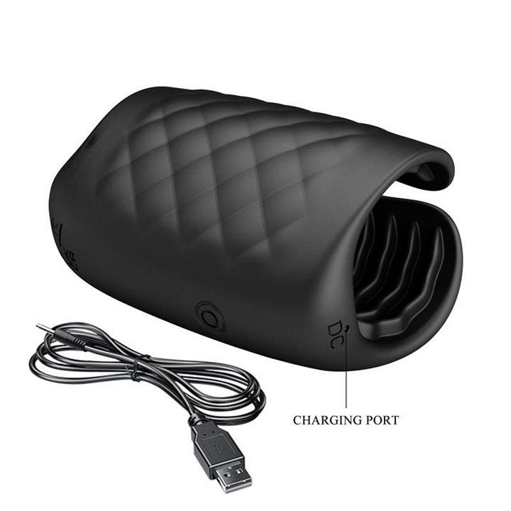 Black Glans Trainer Vibrating Male Masturbator - BM-00900T83Z - Teknashop Ltd