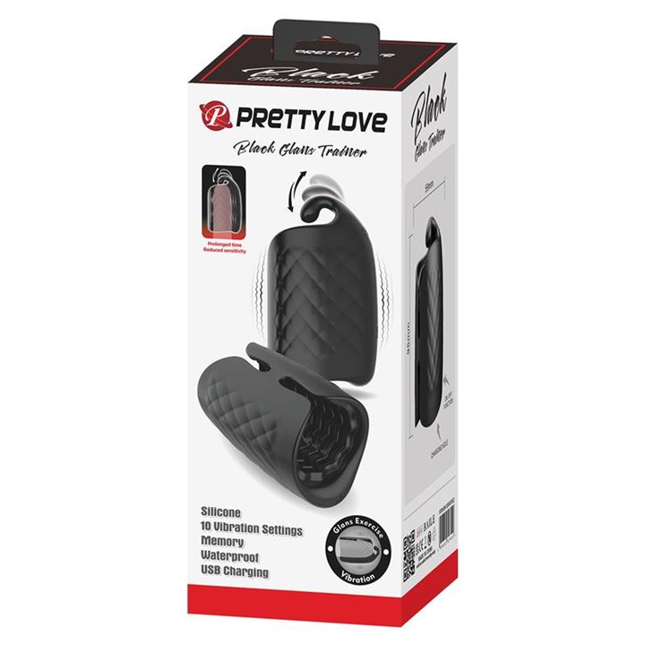 Black Glans Trainer Vibrating Male Masturbator - BM-00900T83Z - Teknashop Ltd