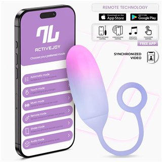 Vibrating Egg Double Layer Silicone with APP Pink/Blue - IN-233 - Teknashop Ltd