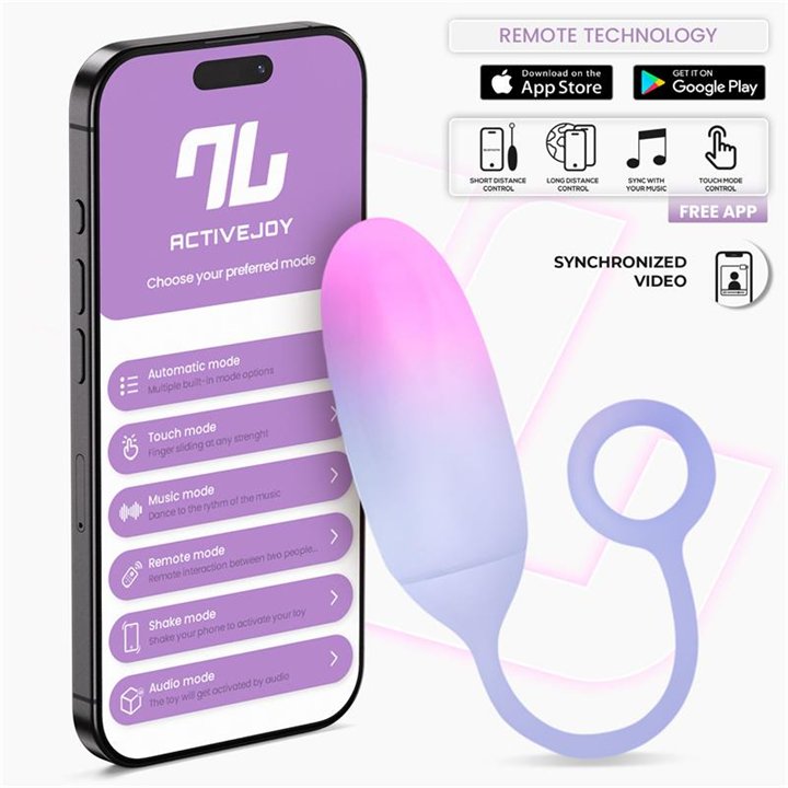 Vibrating Egg Double Layer Silicone with APP Pink/Blue - IN-233 - Teknashop Ltd
